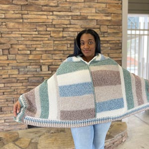 Cedar Mill Tunisian Poncho Crochet Pattern, Instant Download
