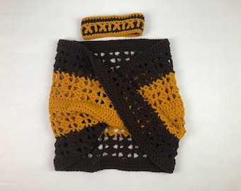X-capade Mobius Wrap & Ear Warmer Crochet Pattern, instant download, Chunky crochet wrap