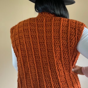 Windin' Vest Crochet Pattern, Bulky Crochet Vest Pattern, Crochet Vest for Women, Instant Download image 6