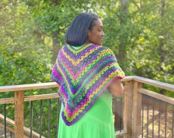 Crochet Wrap, Cascading Waterfall Wrap, Crochet Pattern, Instant Download