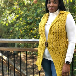 Crochet Cable Vest, Making Waves Waistcoat, Plus Size Crochet Vest, Instant Download