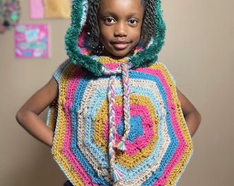 Pentagon Crochet Poncho Pattern, Radiant Pentagon Poncho Crochet Pattern, Instant Download.