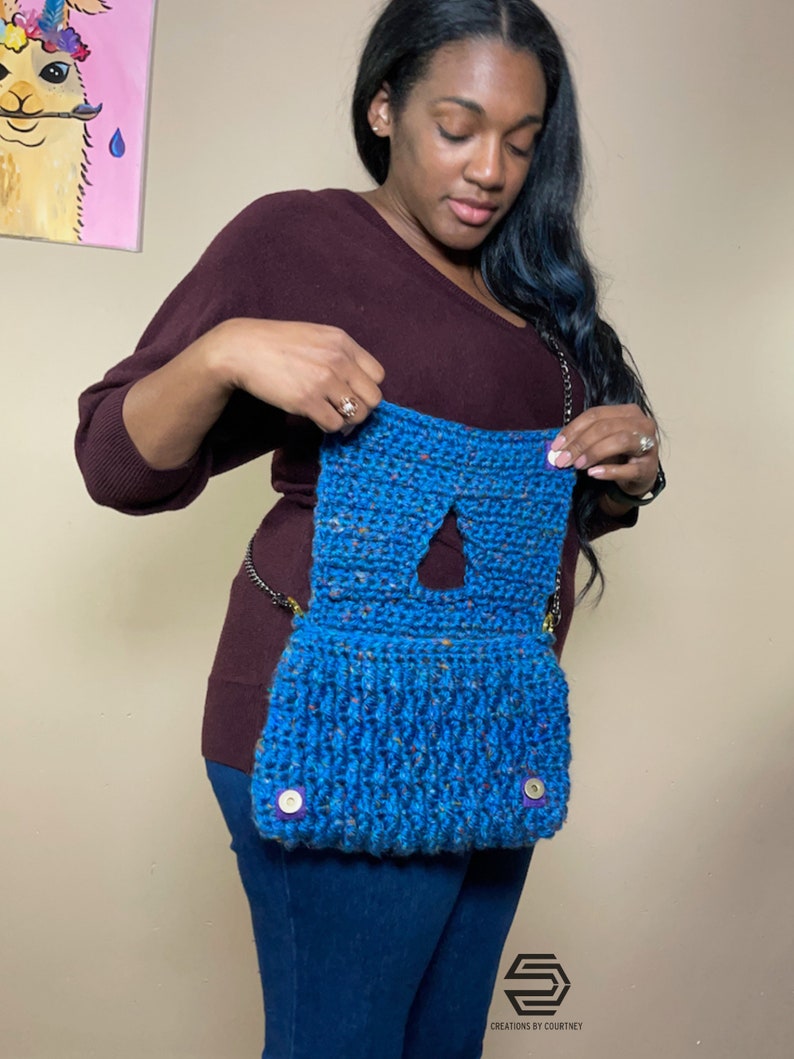 Crochet Clutch Bag Pattern: Kiera Bag with Triangle Flap (Instant Download) image 7