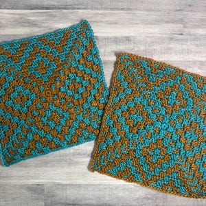 Diamonds Overlay Mosaic Crochet Blanket Square Pattern PDF