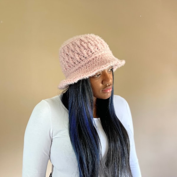 Krissy's Mountainside Bucket Crochet Hat Pattern, Chunky Alpine Stitch Hat Pattern