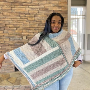 Cedar Mill Tunisian Poncho Crochet Pattern, Instant Download