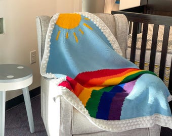Brighter Days Tunisian Blanket Pattern PDF, Tunisian Crochet Graphghan PDF Pattern