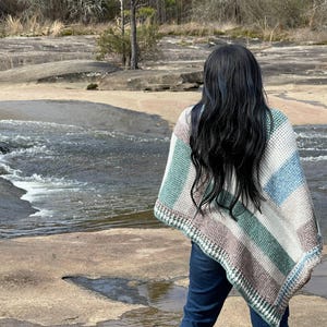 Cedar Mill Tunisian Poncho Crochet Pattern, Instant Download