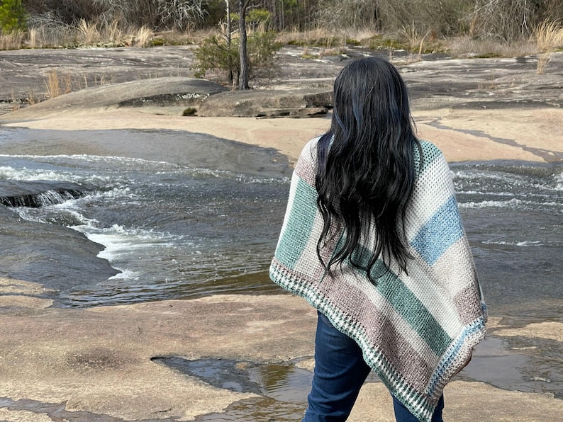 Cedar Mill Tunisian Poncho Crochet Pattern, Instant Download