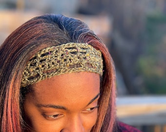 Patrón de diadema de pinos a crochet: Diseño de encaje (descarga instantánea)