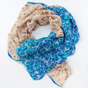 Sand to Sea Shawl, Crochet Shawl, Crochet Pattern, Instant Download