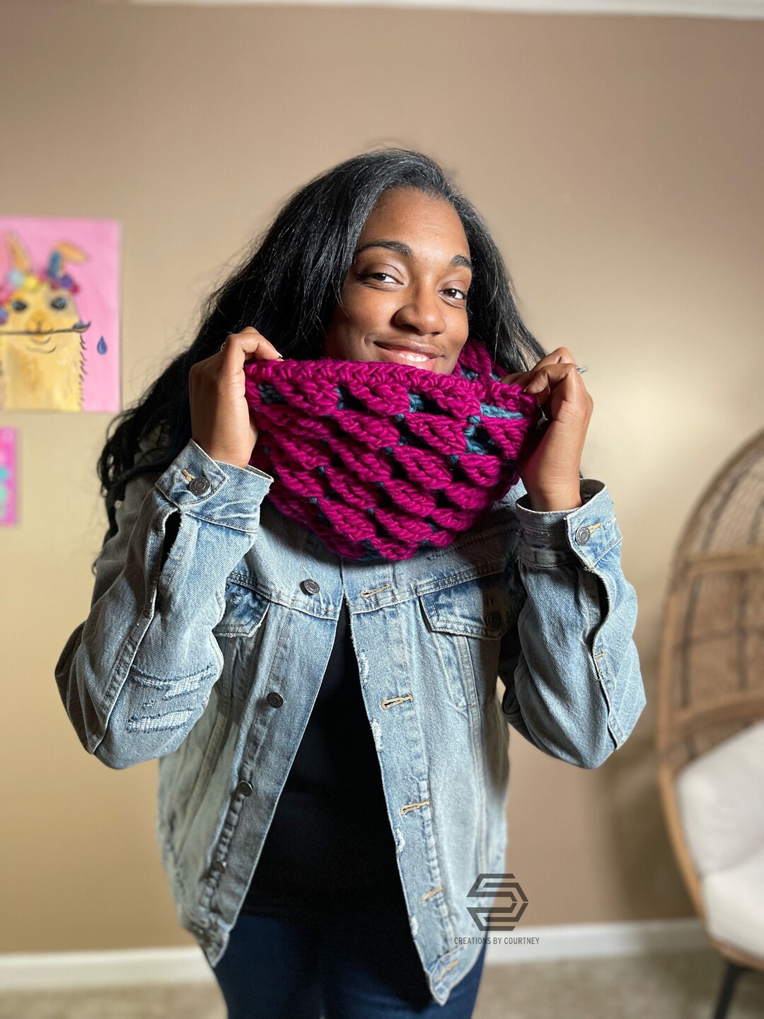 Berry Cozy Cowl Crochet Pattern, Chunky Cowl Crochet Pattern, Instant