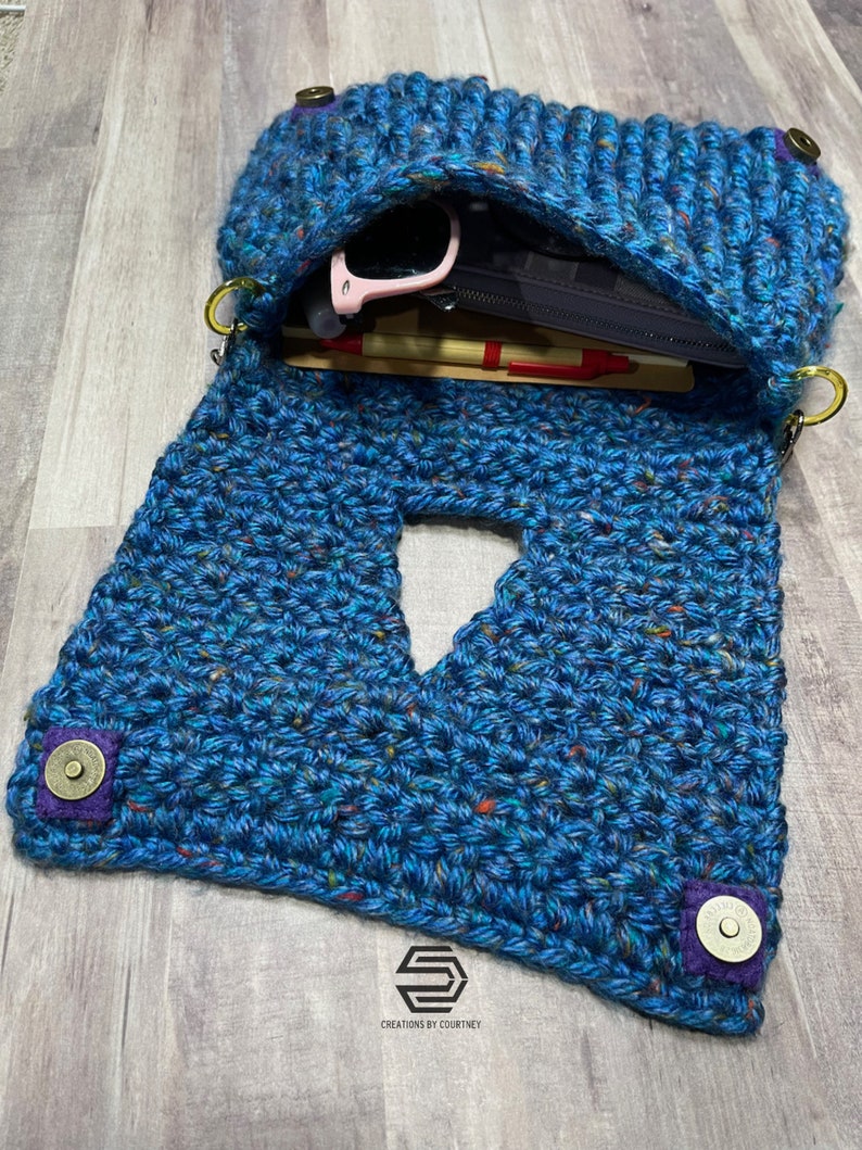 Crochet Clutch Bag Pattern: Kiera Bag with Triangle Flap (Instant Download) image 8