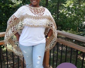 Flower Mandala Crochet Poncho Pattern: Boho Style (PDF Pattern)