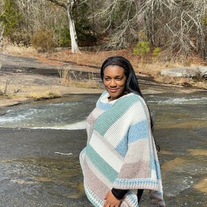Cedar Mill Tunisian Poncho Crochet Pattern, Instant Download