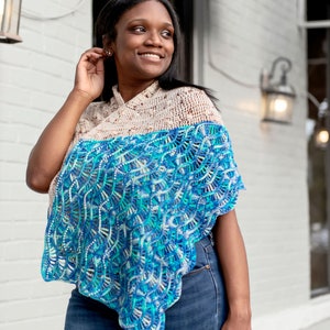 Sand to Sea Crochet Shawl Pattern: Bobbles, Beads (Instant Download) image 2