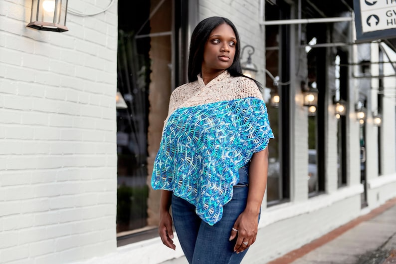 Sand to Sea Crochet Shawl Pattern: Bobbles, Beads (Instant Download) image 4