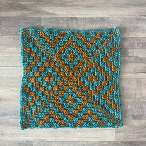 Diamonds Overlay Mosaic Crochet Blanket Square Pattern PDF