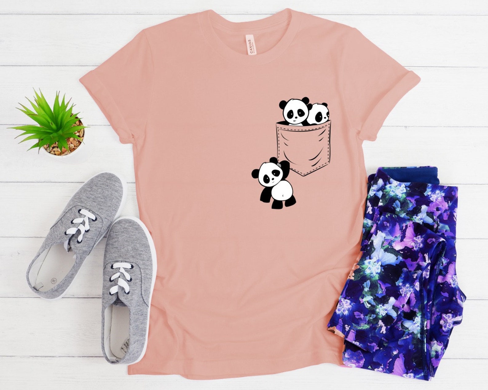 Panda Family Tshirt Pocket design tshirt Panda Tshirt Shirt | Etsy