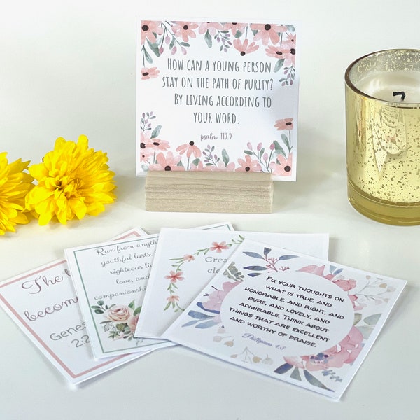 Scripture Cards, Purity Theme Cards, Memorization, Download