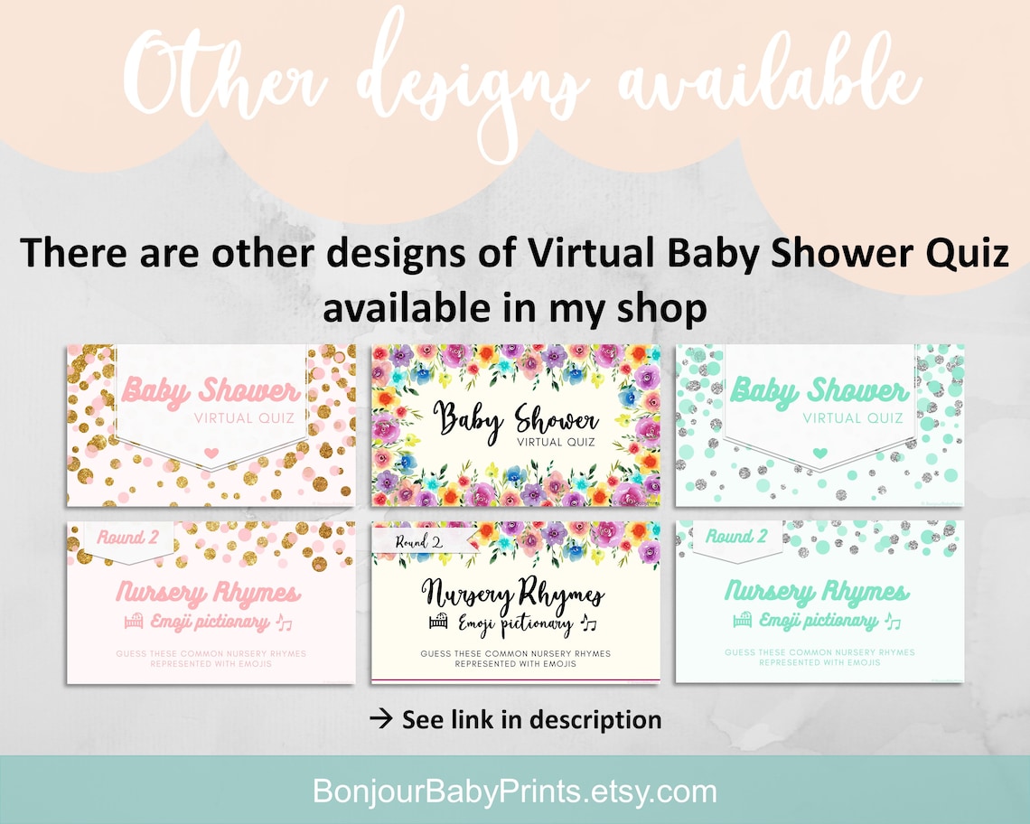 Virtual Baby Shower Quiz, Virtual Baby Shower Games, Zoom Baby Shower