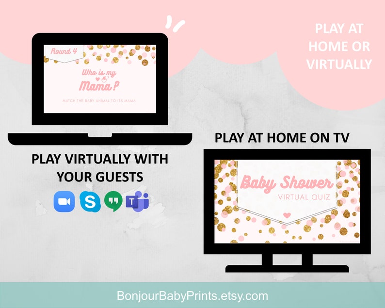 Virtual Baby Shower Quiz Virtual Baby Shower Games Zoom Baby Etsy UK