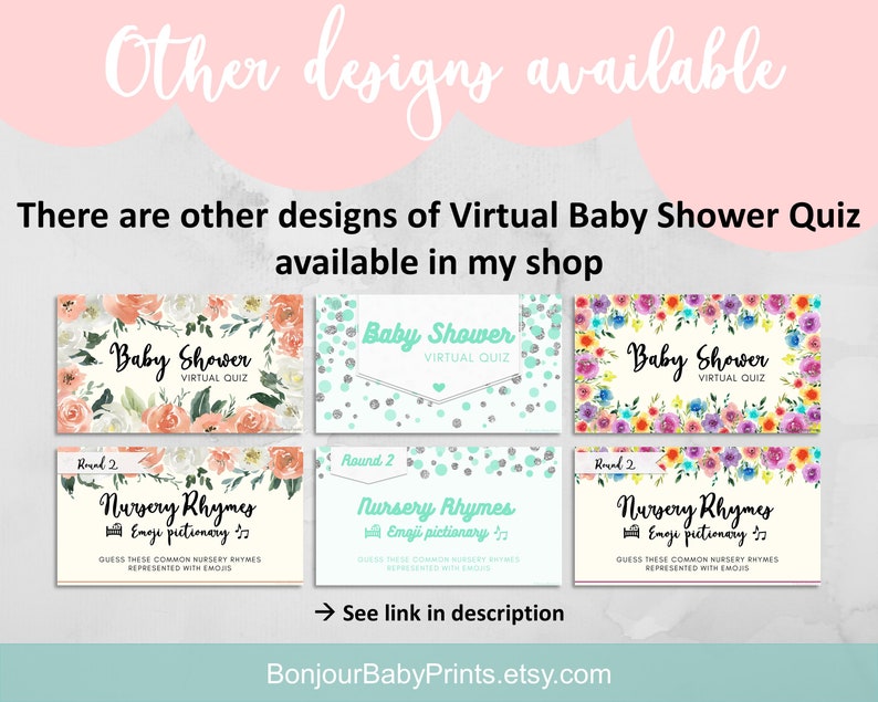 Virtual Baby Shower Quiz Virtual Baby Shower Games Zoom Baby Etsy UK