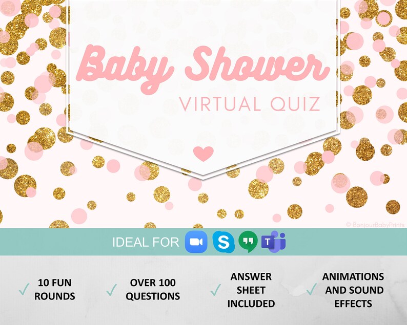 Virtual Baby Shower Quiz Virtual Baby Shower Games Zoom Baby Etsy UK
