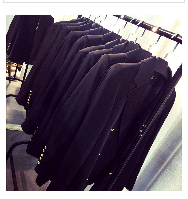 Plus Size Black Suit Women Blazer Double Breasted Suit Women Suit