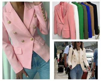 Blazer Women Black Blazer Women Pink Blazer Double Breasted Suit Women Suit Jacket Suit Jacket Women