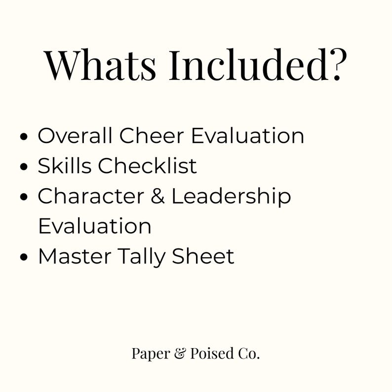 Cheer Team Tryout Evaluation System | Score Sheets (instant Download ...