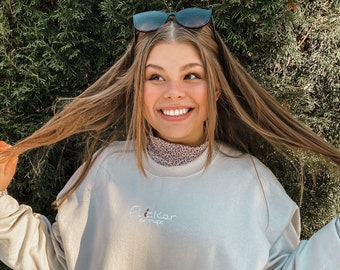 Sudadera de cuello redondo con bordado Flicker