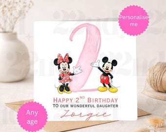 Personalised Minnie Mouse Birthday Card | Disney-Inspired Daughter Card