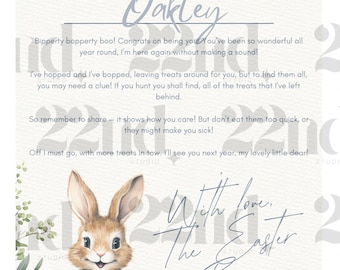 Easter Bunny Certificate Printable | Personalized Easter Letter for Kids  | Easter Morning Surprise | Instant Download