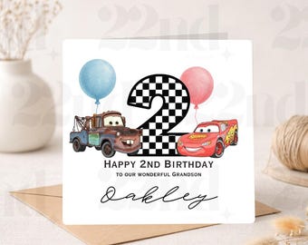 Personalised Cars Birthday Card | McQueen & Mater, Any Age