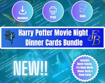 ¡NUEVO! 11 tarjetas imprimibles para la cena de cine de las Bestias Magas, descarga digital instantánea, incluye entradas, menús y lista de verificación. Ideal para niños y citas.