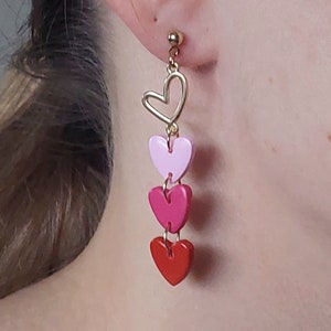 [KATENKELLY] 芸能人着用☆Double Faced Heart Earrings Amazon.com: Pink Heart Hoop Dangle Earrings for Women - Big