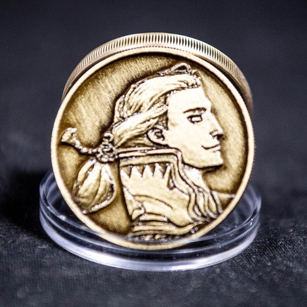 Final Fantasy 6 Coin Charm Video Game Token Edgar Sabin Toss 3D Metal Gamer Artwork Collectible Boyfriend Gift Idea