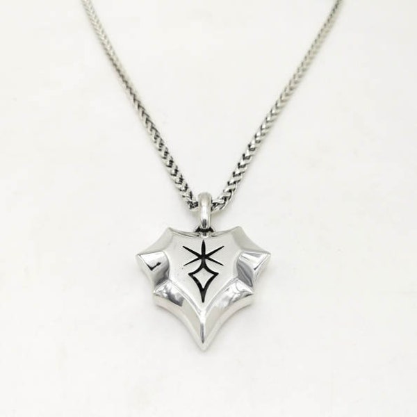 Final Fantasy XIV Brass or 925 Silver Dark Knight Soul Crystal Necklace Charm Endwalker Final Fantasy 14 Job Stone Necklace FF14