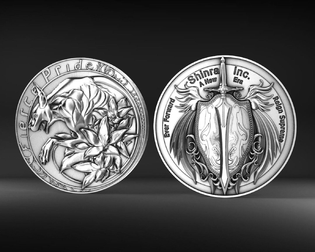 Final Fantasy 7 Remake Rufus Shinra Coin Cosplay Prop 3D