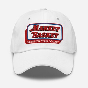 Gorra de papá bordada con diseño de cesta de supermercado