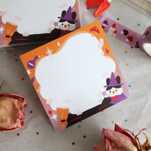 Bloco de notas Mugobunni Witchy Brew Explosion - mensagem fofa de notas de papelaria para diários de planejadores e amigos por correspondência