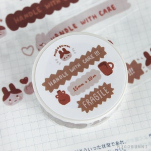 Behandel met zorg fragiel aardewerk Bunny Washi Tape
