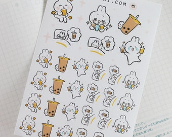 Bubble Tea Boba Planner Sticker Sheet Decorate Stickers for Journal Planner Agendas Dairies and more!