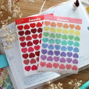 Washi Heart Deco Sticker Sheet ¡Decora pegatinas para diario, planificador, agendas, diarios, álbumes de recortes y más!