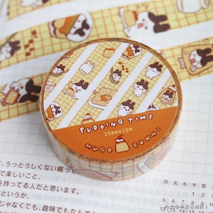 Pudín Mugobunni Washi cinta adhesiva decorativa para diarios, diarios