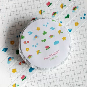 Fita Washi estética de primavera fofa - papelaria para decorar diários de planejadores de fita e amigo por correspondência
