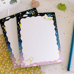 Blocco note Constellation Rabbits / blocco note - simpatico messaggio di cancelleria per diari di pianificatori e amici di penna