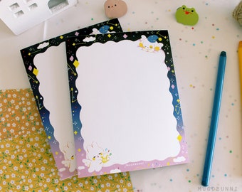 Constellation Rabbits notepad / memo pad -  cute stationery notes message for planners journals and pen pals