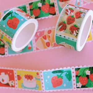 Washitape con sello de Ichigo de fresa